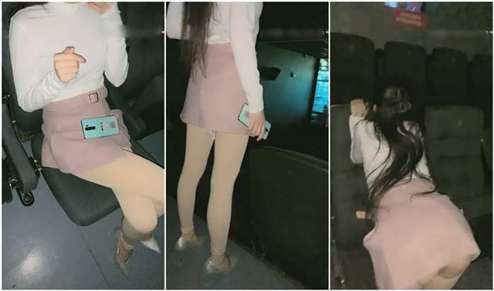 電影院深夜場，【Avove】無套內射，翹臀美乳，精液流到座位上真大膽