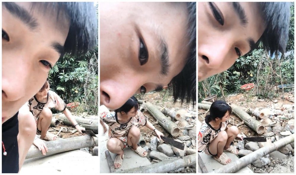 農村裡身材相貌極品 楚楚可憐的妹子既要劈柴幹活 還要滿足窩囊老公的性需求