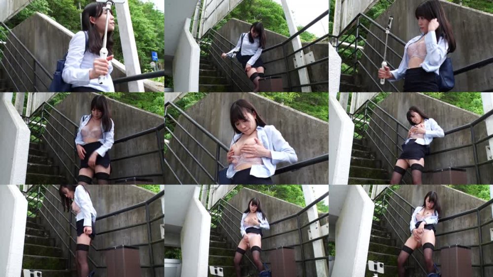 +++ [HD] 417SRCN-057 【Gカップ清楚系OL】会社の外階段で惜しげもなく露出する清楚系美女！彼女の大胆露出オナニーに興奮した僕のフル勃起チ●ポをエロい手つきで握られ…。