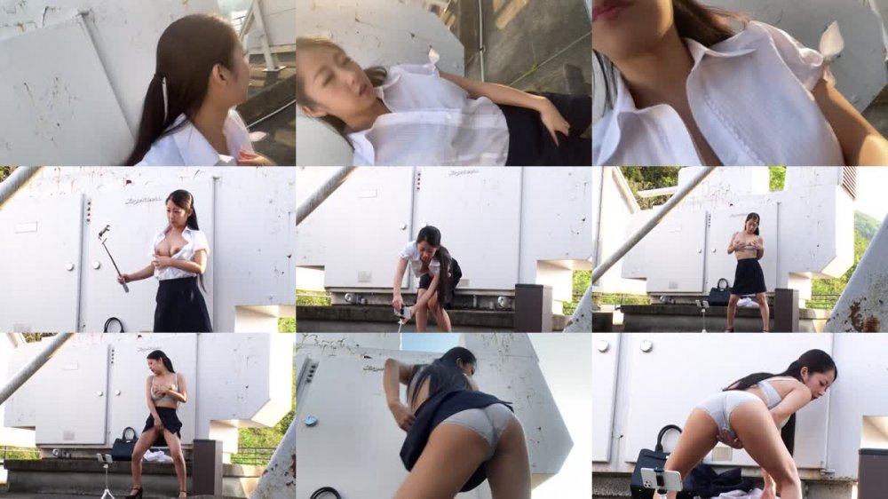 +++ [HD] 417SRCN-055 【Fカップ美クビレOL】会社の屋上にて惜しげもなく露出する美女！エロい曲線美のくびれボディをクネらせオナニーする姿に興奮した僕を見つけた彼女は僕のチ●ポを手に取り…。