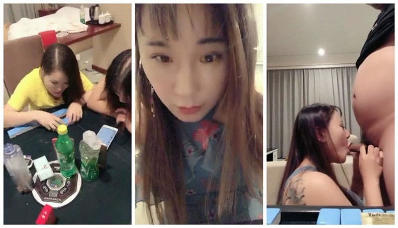 實力男主播強哥撩妹系列-賓館套路兩個少婦打麻將輸了一個挨操一個口交