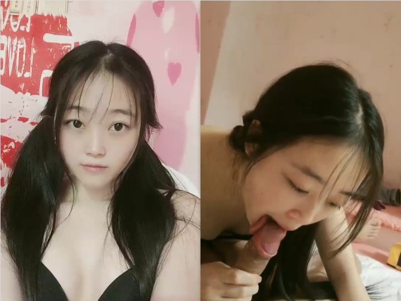 學妹別走新人雙馬尾長相清純妹子啪啪，特寫口交