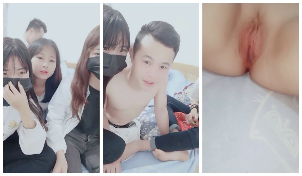 鴨王兵哥單挑三個妹子羨煞旁人，零零后18歲嫩妹逼逼粉嫩