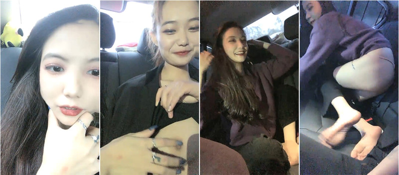 OO後姐妹花被渣男開車到戶外玩耍，脫光光互相吸允對方奶子，在車後座秀身體