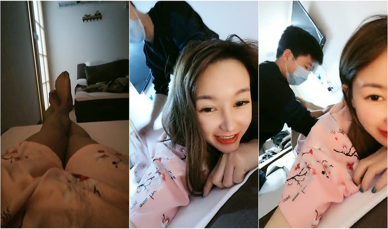 高顏值美少婦SPA美容院專門挑個男技師給自己做按摩，期間勾引男的，男的心領神會爆插一頓