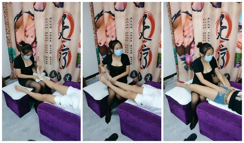 新人探花小哥探店路邊足療按摩養生館加錢撩妹大波女技師做特殊服務無套啪啪內射