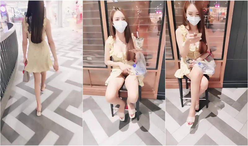 帶個極品當地小有名氣網紅逛商場，時不時大膽露出，到頂樓廁所褕褕啪啪