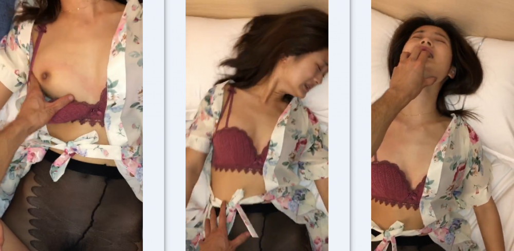 無套幹02年小妹妹，穿著黑絲就乾，實際爽得一批，小舌頭吃手指，表情騷騷滴