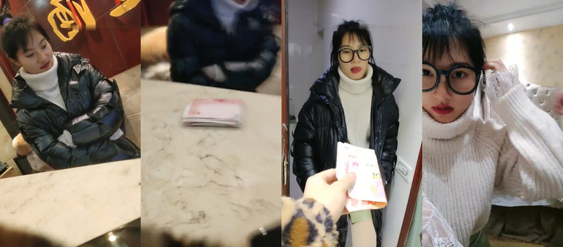 深夜酒店住宿看上前台收銀小姐姐，不斷加錢要求一起回房啪啪，成功勾引