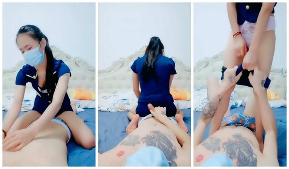 [MP4/377MB] SPA按摩店制服女技師背著老公偷偷給客人提供性服務一邊做愛一邊打電話