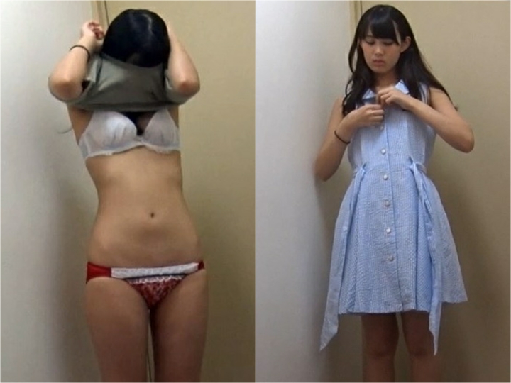 【盜撮】黒髪ショートのお尻丸出し美女の着替え盜撮!!!