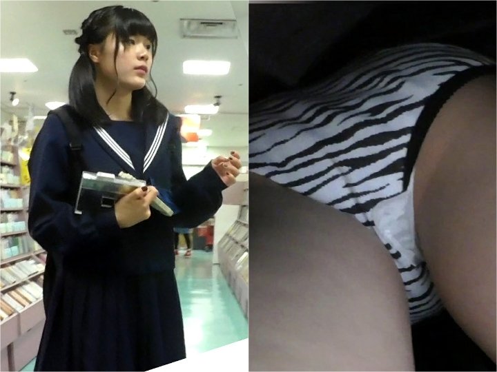 pornika073 かわいいセーラー服ちゃんの白地にゼブラ柄なパンツを拝見（No.73）