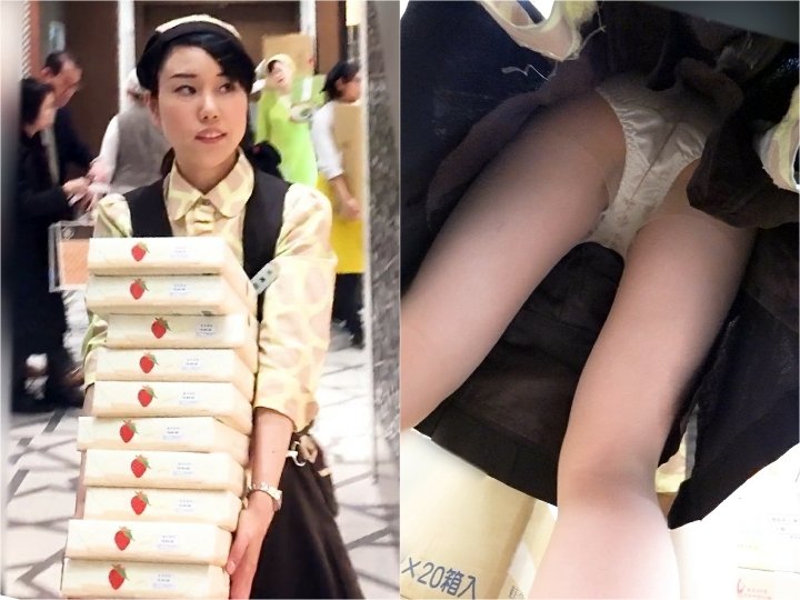 N_angel250 新フルHD高画質パンチラ逆さ撮り250 獨特のコスチューム店員さんのお仕事！ 屈み&大開腳連発！