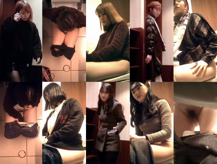 かなり若い子の超薄毛おマ●コ撮れました 全5名 【複眼洗面所盜撮】