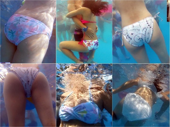 プール! プリップリのお尻祭り! , 巨乳〇Kの乳揺れin水中, 巨乳〇Kの乳揺れin水中, プールの盜撮風 女の子の水中下半身事情