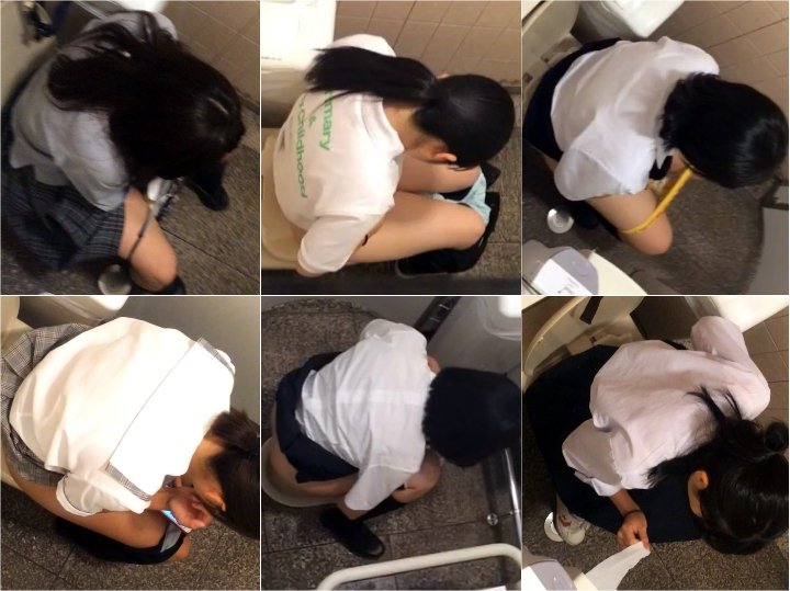 【JKおしっこ空爆（1）】制服JK達のおしっこ姿をがっつり上から撮影！ スマホ撮影の緊張感が最高