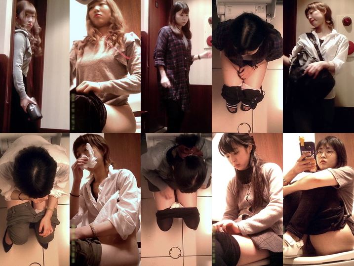 女子トイレ紀行 No.04 便座で體育座り！？ （→丸見え♪）/全員外撮り5名収録！