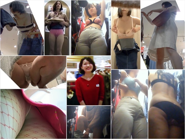 Gcolle_changing_27 48 試着室お着替え 店員さん 赤ワンピ， 素人娘達の着替えリメイク セットVol.3， 素人娘達の著替えリメイク セット， 【乳首ちら】ヨガウェア試着室で着替える女の子の上半身が{らわになったところを隠し撮り