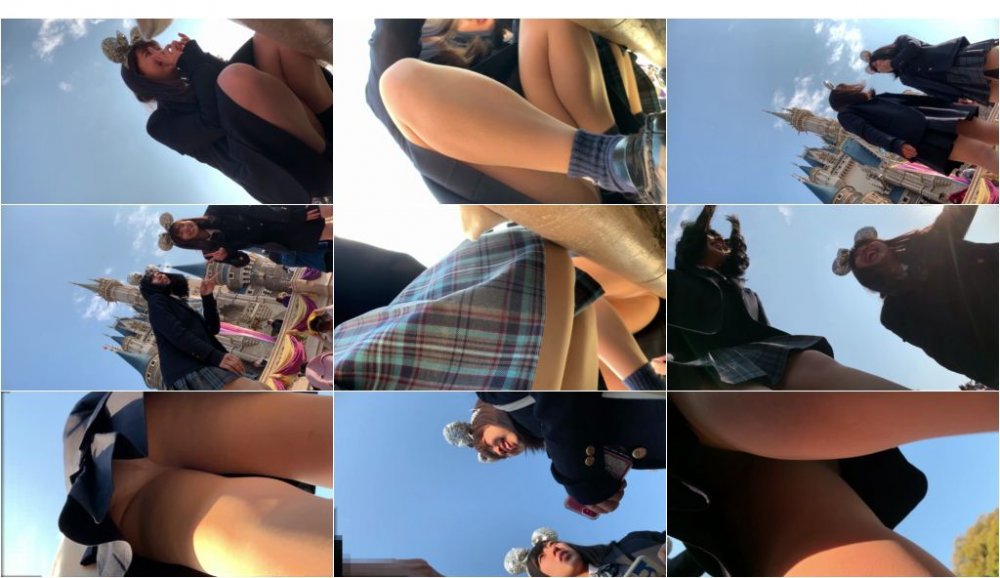 #2 夢の国@小動物系JKのお城前座りスト白P。 オススメの食べ物は？ 声かけ顔同時フロントも。