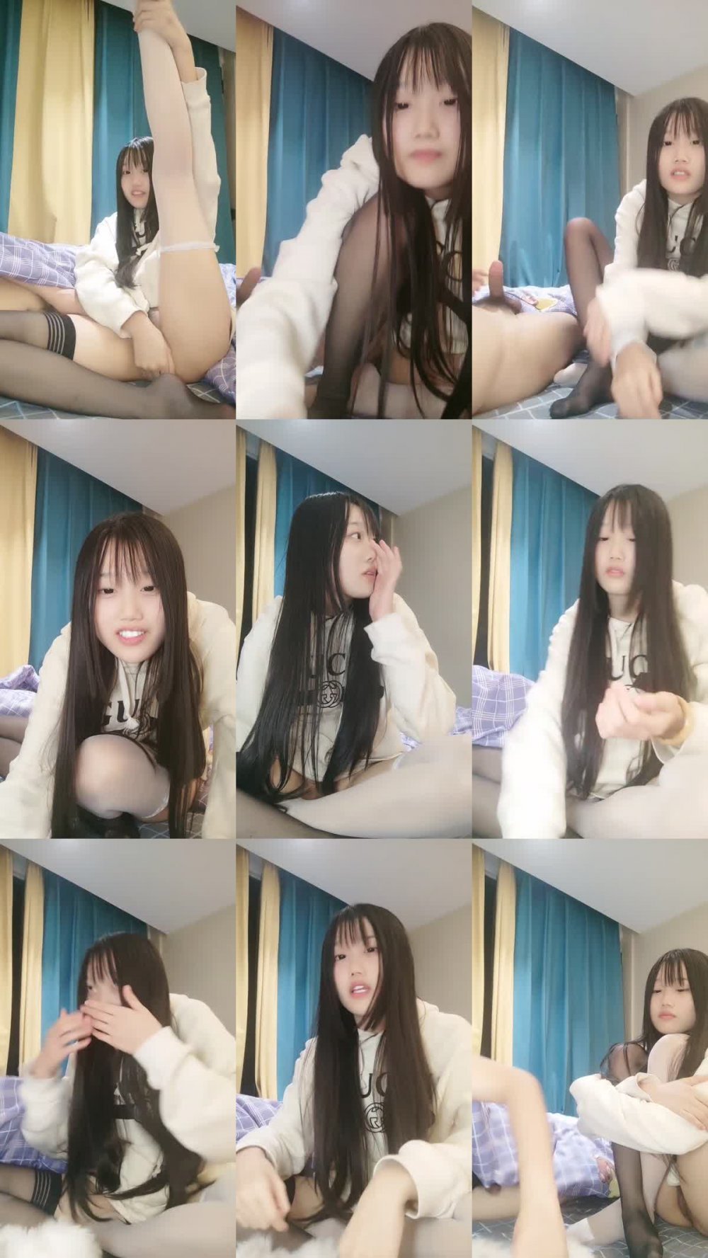 +++ ZB20221231_020 一臉呆萌嫩嫩小姑娘！黑色白絲襪笑起來甜美！給炮友足交主動騎乘位，深插小穴叫的大聲，後入大肥臀