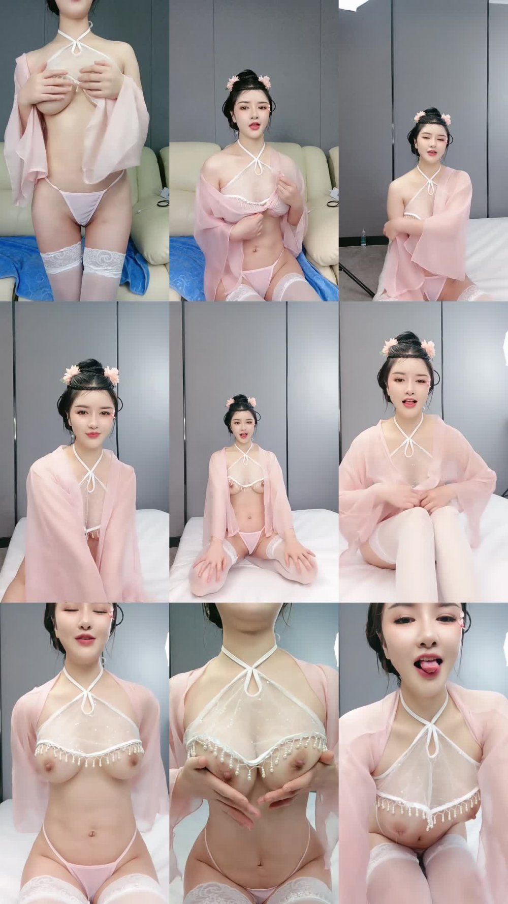 +++ ZB20230105_008 九頭身CM極品尤物！古風裝扮超誘人！白絲美腿吸吮大屌，騎乘位爆操騷穴，換裝連體網襪後入