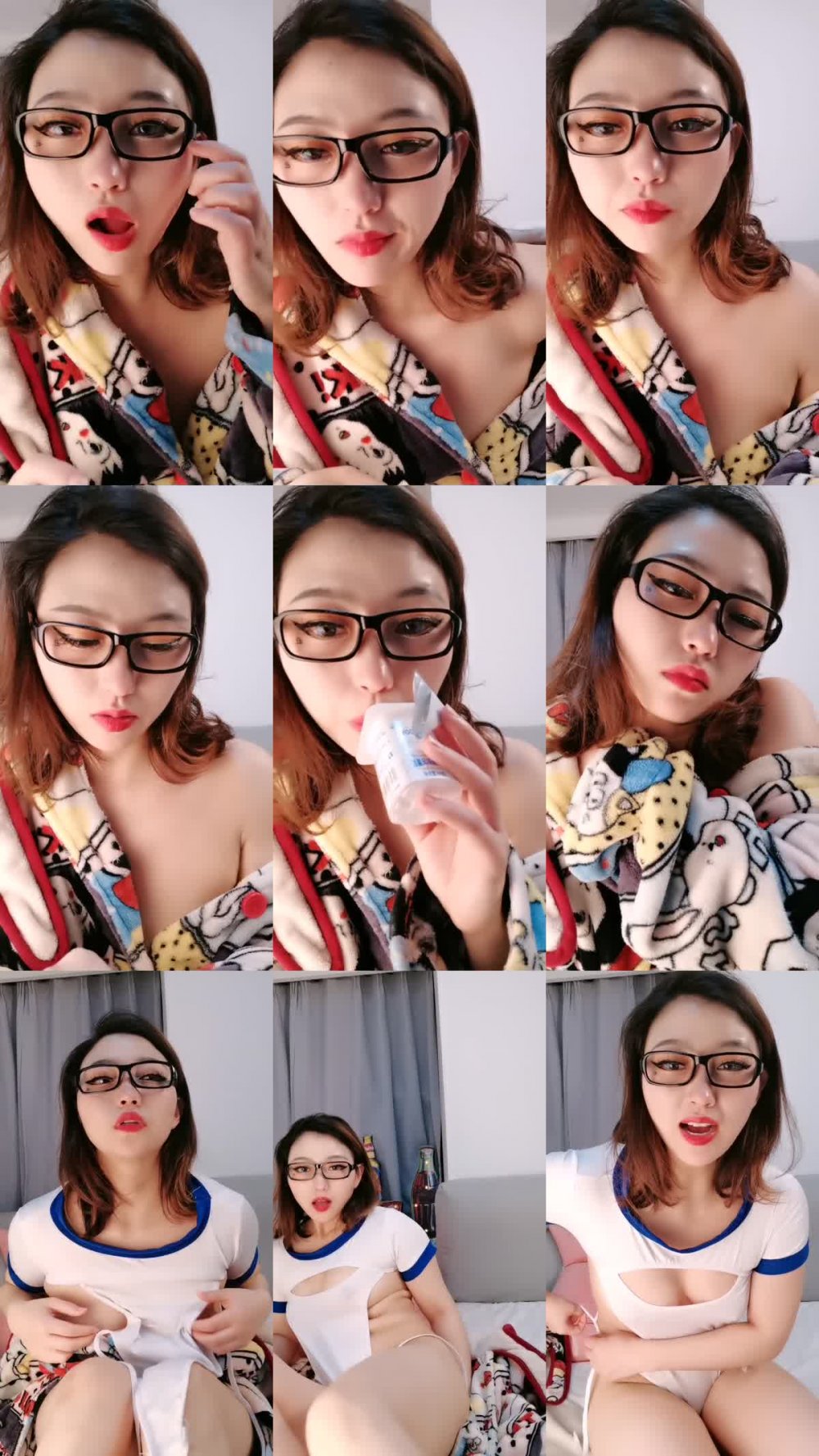 +++ ZB20230201_001 帶個眼鏡的騷貨御姐，躲在臥室中自慰給狼友看制服誘惑，黑網襪大屁股掰穴特寫鮮鮑魚
