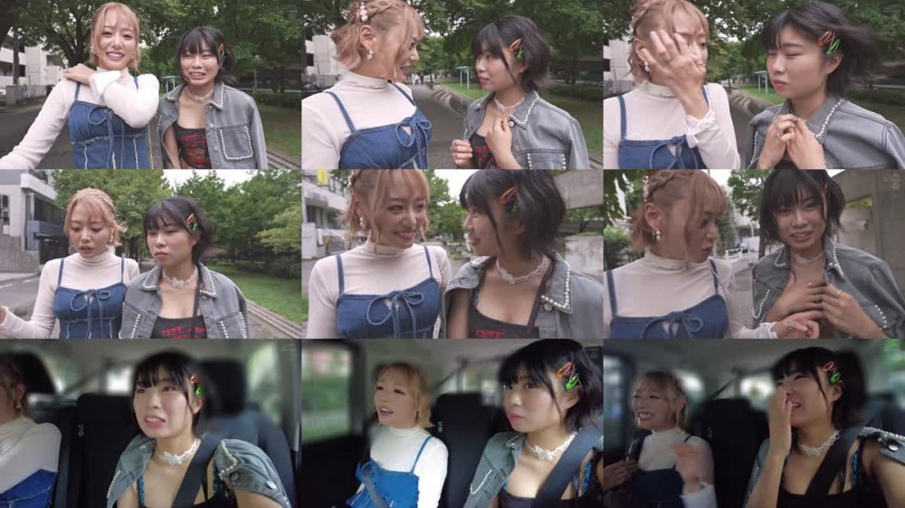 +++ [FHD] SUN-077 潮吹きレズ露出 指ズボ快楽でセルフ潮をまき散らす金髪と黒髪のイチャビチャ絶頂デート