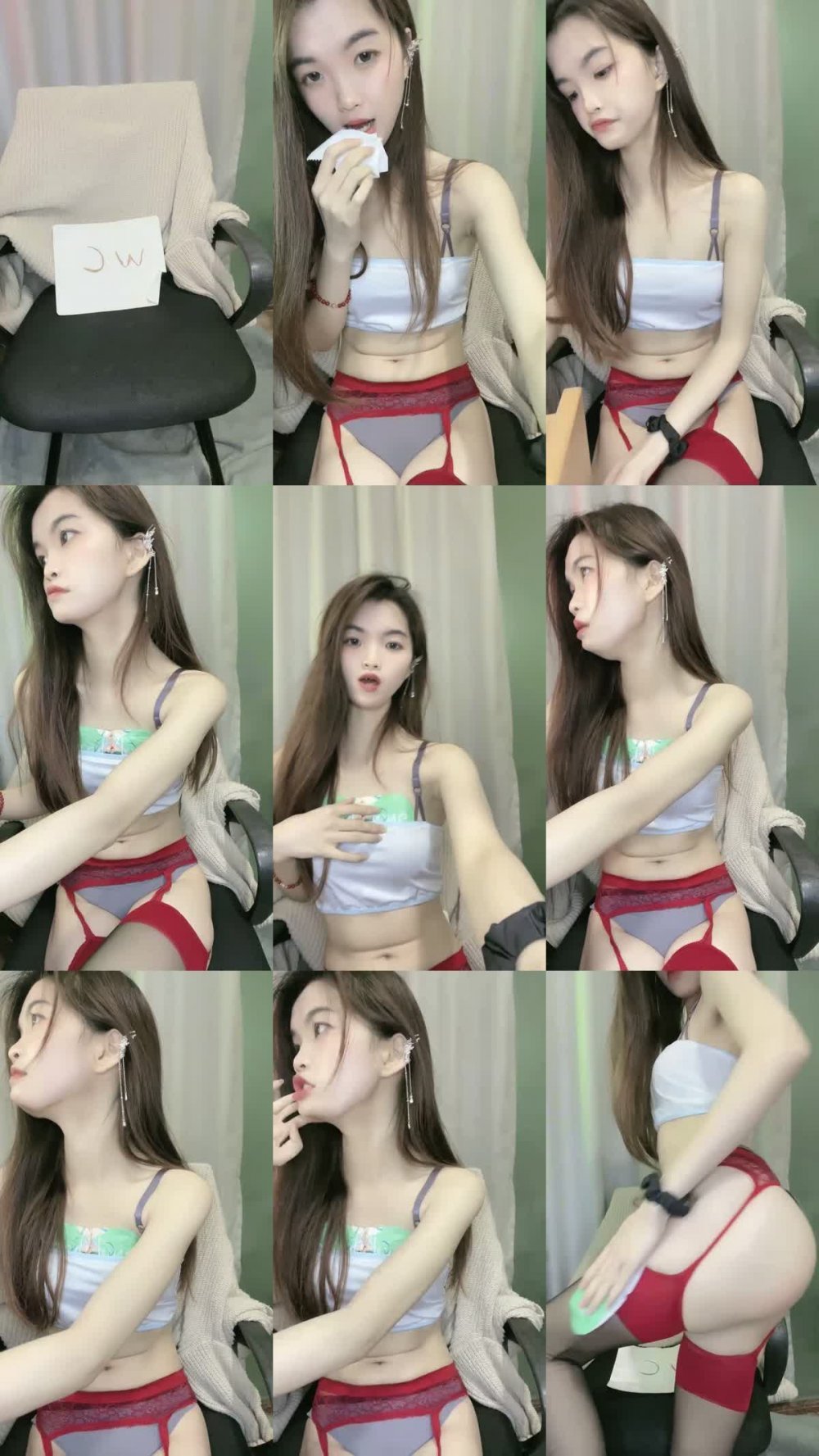 +++ ZB20230223_002 多斤苗條妹妹！剛下海大秀一波！性感吊帶絲襪扭腰擺臀，粗大玻璃棒磨穴，跳蛋震動好爽