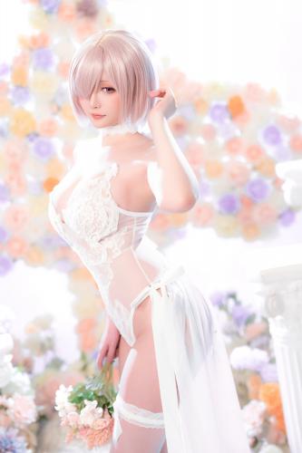 [COSPLAY] 星之迟迟 NO.147 3月计划C 玛修婚纱