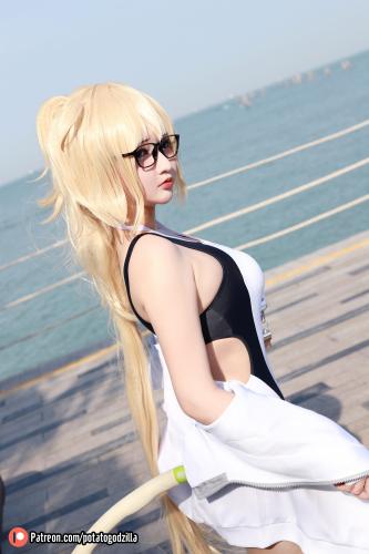 [COSPLAY] Potato Godzilla Jeanne d Arc Swimsuit