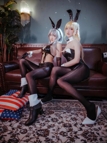 [Cosplay] Poi 刺青 & Hayako Hayabusa 隼隼子 – North Carolina + Washington Bunny Girl 碧蓝航线 北卡罗来纳+华盛顿 兔女郎