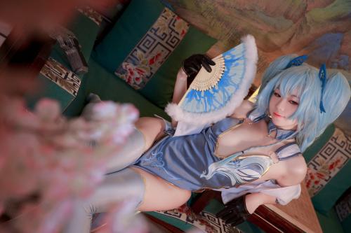 [Cosplay] G44 不会受伤 – PA-15 Delphinium charm cheongsam 翠雀媚旗袍