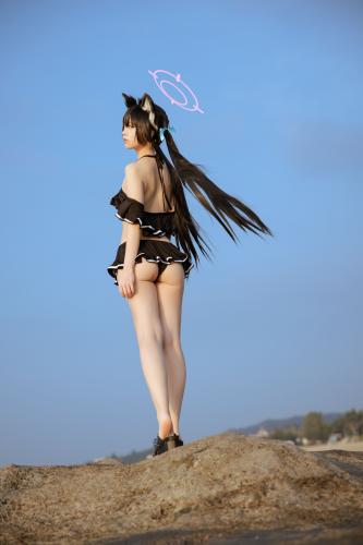 [Cosplay] G44 不会受伤 – Kuromi Serika Beach Swimsuit 黑見芹香 海边泳装