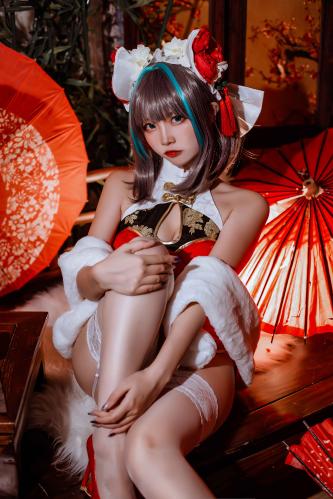 二佐Nisa – NO.150 碧蓝航线 柴郡旗袍 [32P-591MB]