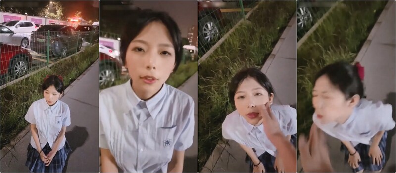 【露臉才是王道】戶外調教清純學生妹當計程車的面扇耳光！ 帶回家尿臉上棋牌室門口紫薇！ 這又是誰的白月光