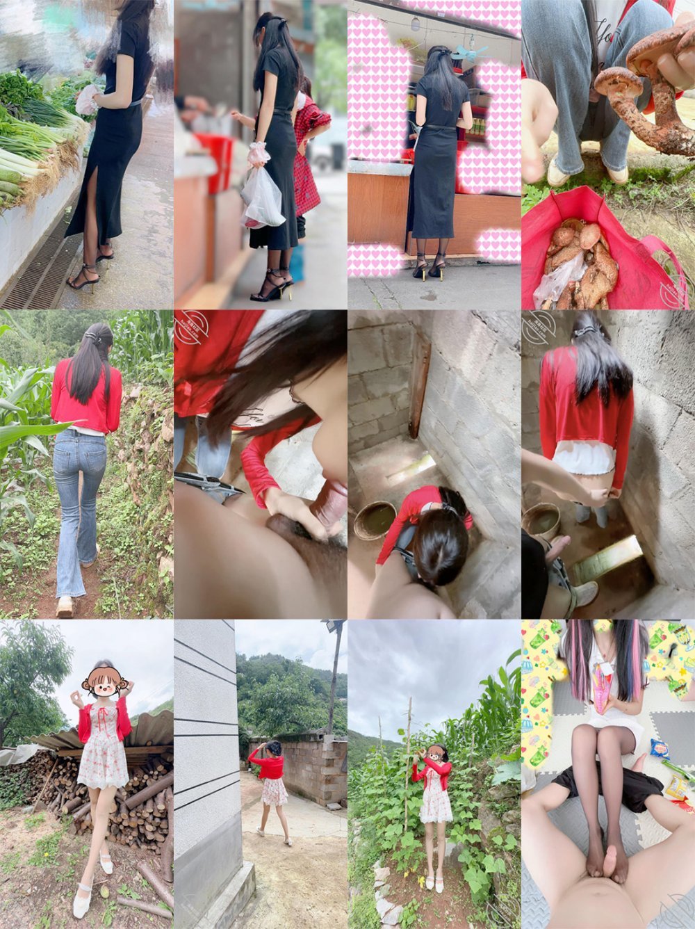 海角社區大神【長腿女兒麗麗】帶高挑端莊長腿女兒回農村老家玩，穿著黑絲高跟去買菜，黑絲美腿車震[MP4/231MB]