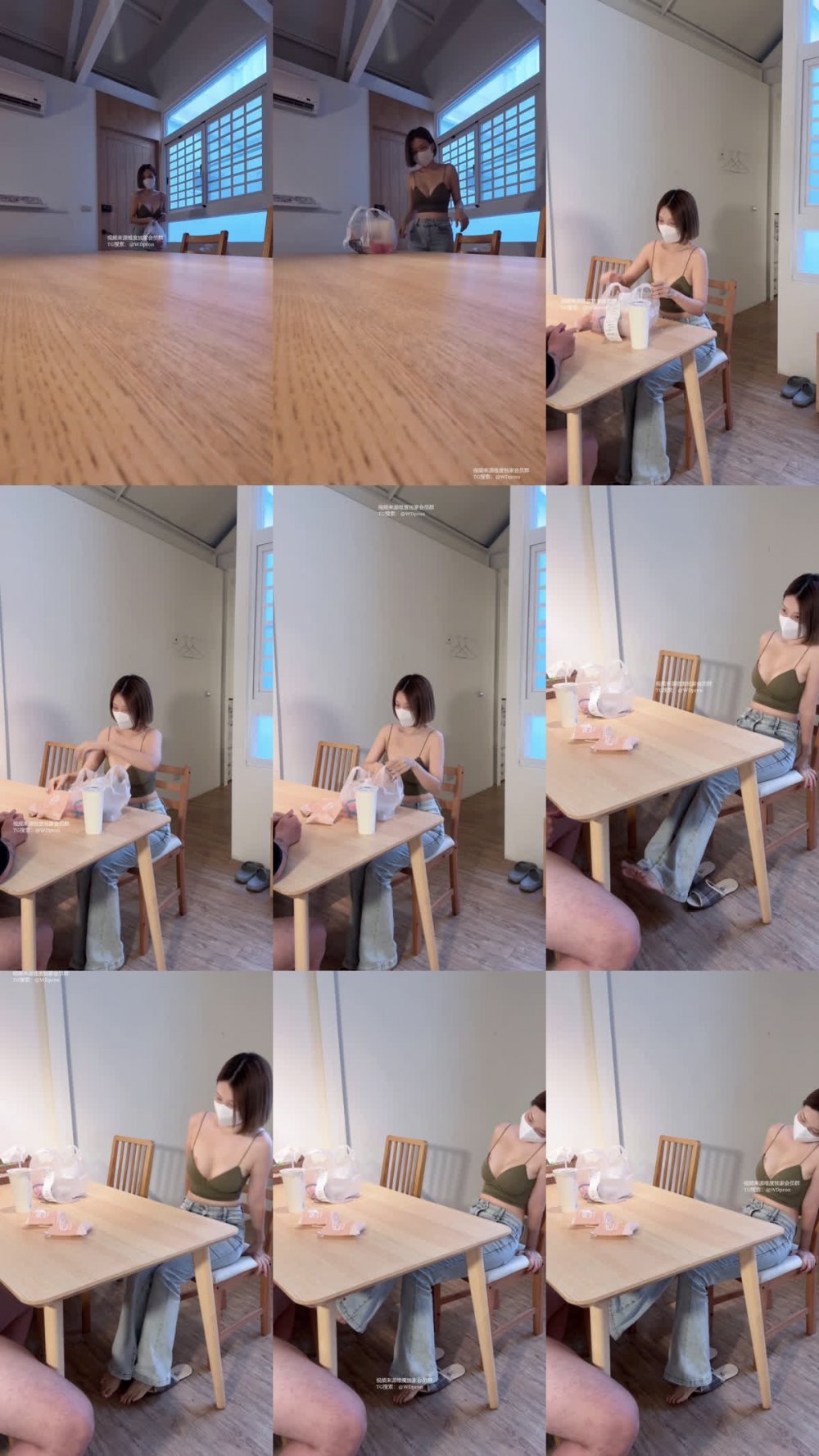 ✨ 【重磅獨家更新】最新露臉高顏值短髮女神，跪在民宿桌子下第一視角口交啪啪，趴著後入