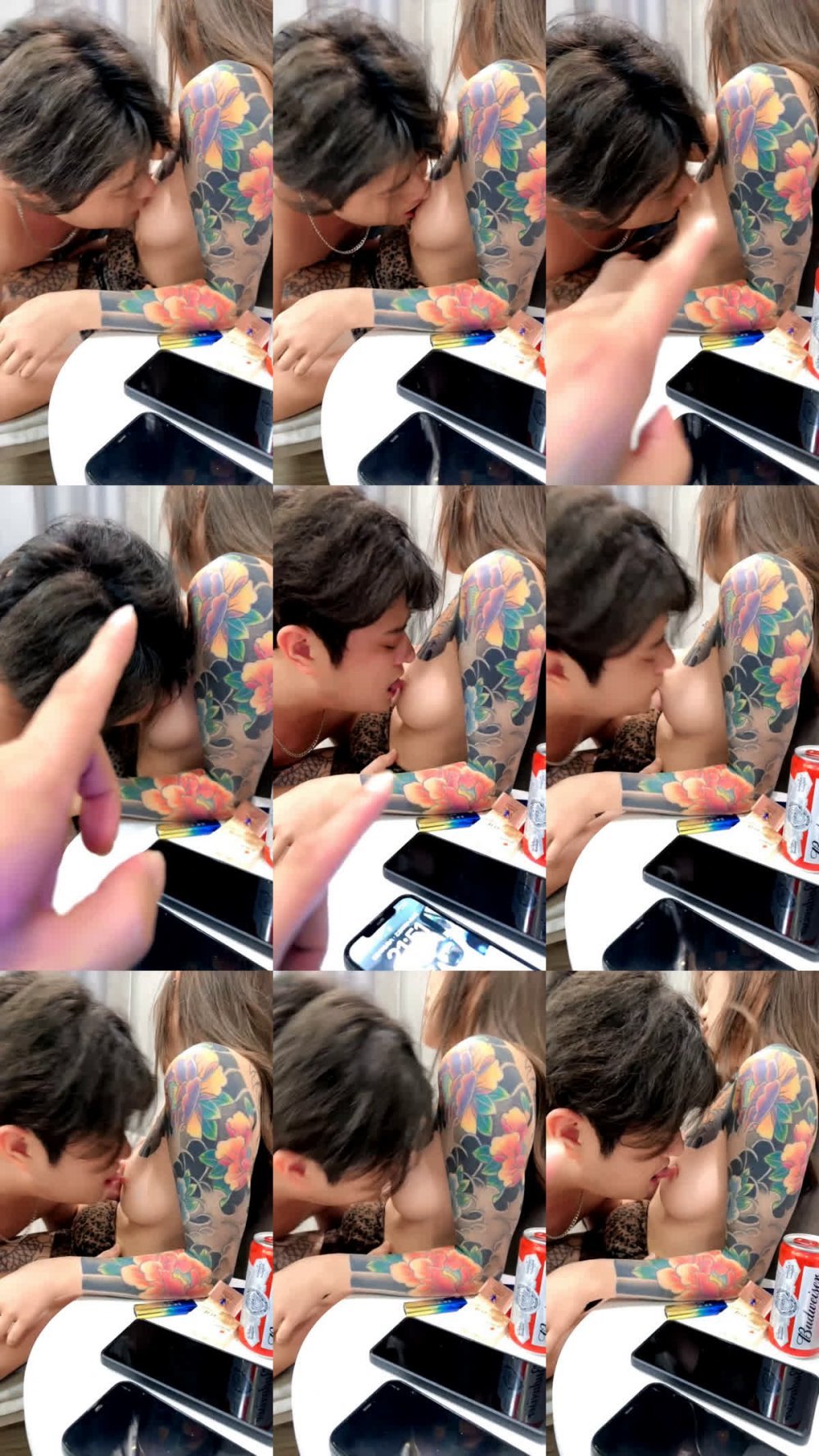 新來的花臂紋身小太妹露臉跟好姐妹一起讓大哥們玩弄蹂躪，吃奶摳逼一起舔雞巴，多體位爆草蹂躪呻吟可射真騷