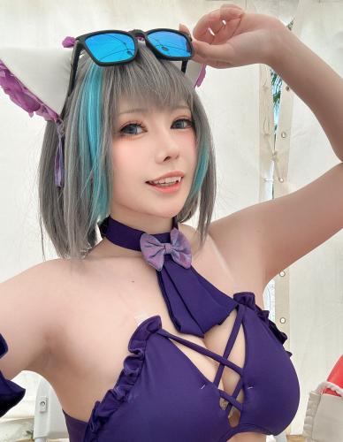 [Cosplay] Shazhufan 傻猪凡 – Cheshire Swimsuit 柴郡 泳装
