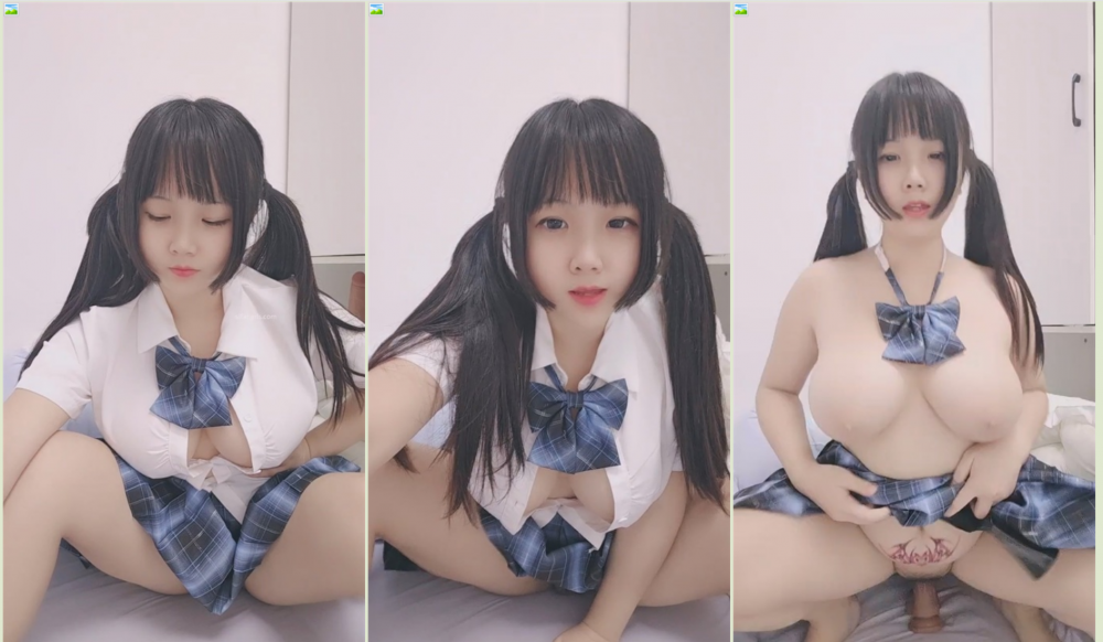 顏值嫩妹微胖小坦克【樂樂仔】雙馬尾童顏巨乳，JK網襪身上穿，道具插肥穴 可愛乾淨