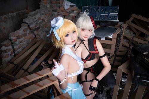[Cosplay] 瓜希酱 &Momoko葵葵 FATE 黑白贞德 [60P-817MB]