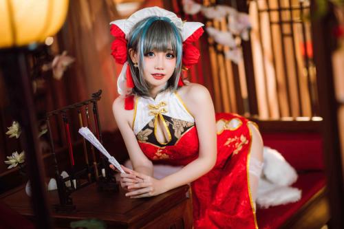 [Cosplay] 焖焖碳 柴郡旗袍 [29P-508MB]