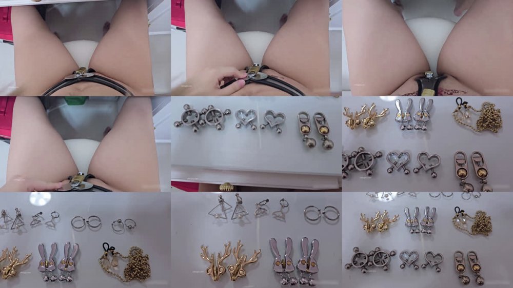 ⚫️11月新品，大奶肥臀少女福利姬【小小Q】羞恥露出，美乳的10種乳頭裝飾，胸部完美展示