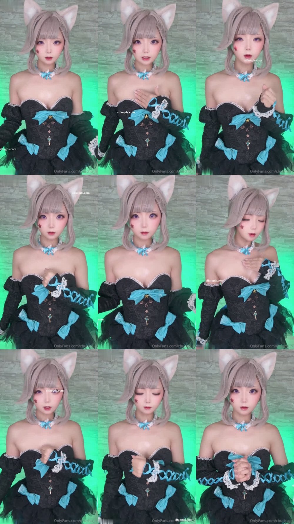 ⚫️11月新品，卡哇伊COS反差博主【chuchu_n】單獨解鎖，超頂琳妮特臉穴同框道具自慰