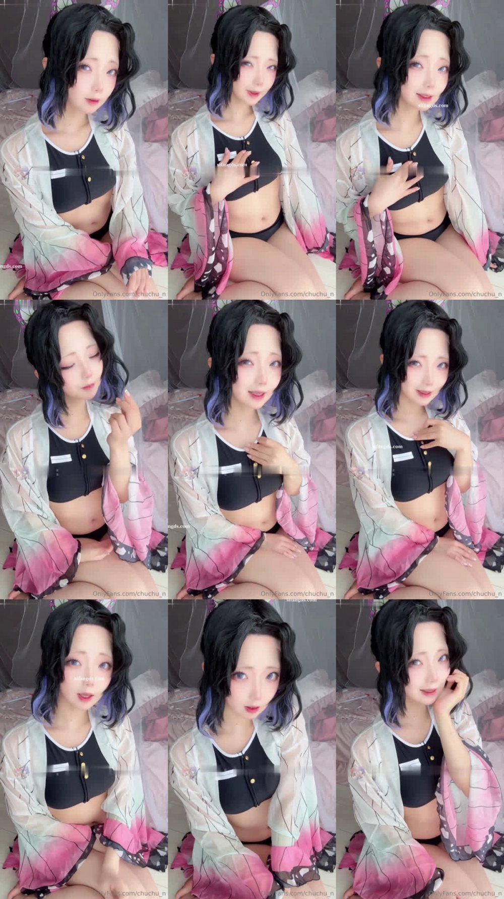 ⚫️11月新品，卡哇伊COS反差博主【chuchu_n】單獨解鎖，鬼滅之刃小忍，臉穴同框