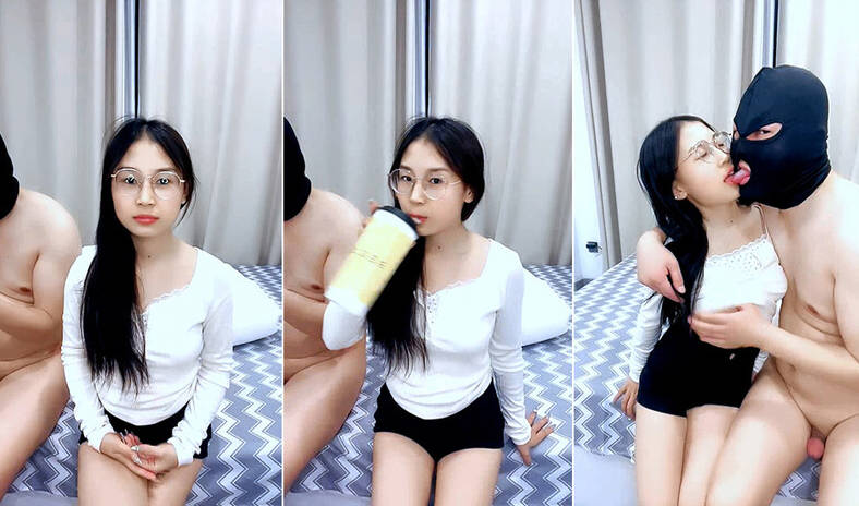 長相清秀斯斯文文眼鏡反差學生妹，外表壹看學習成績就很好，床上放開了這麽臊