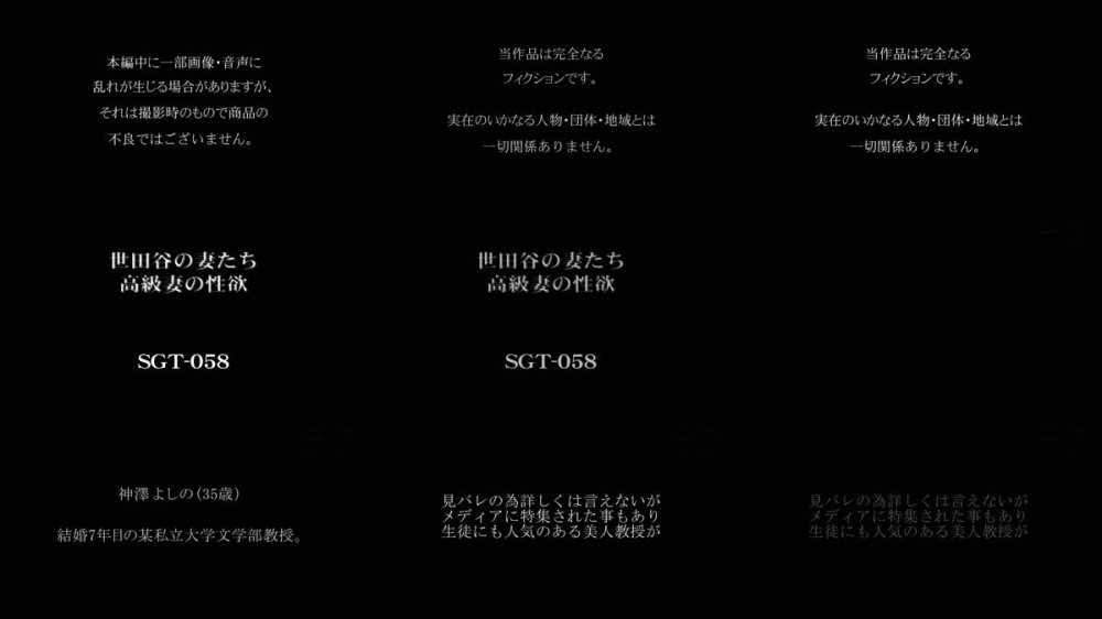 +++ [FHD] SGT-058 世田谷の妻たち