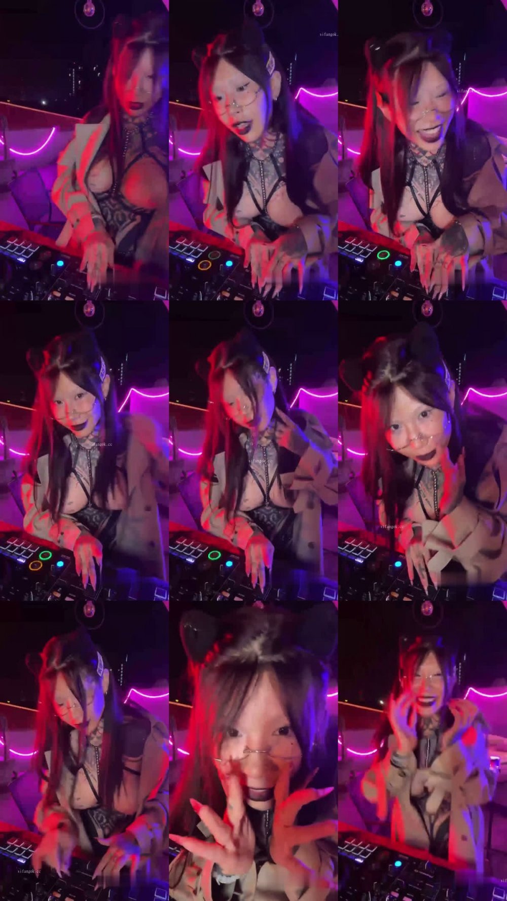 ⚫️ 狂野朋克刺青，巨乳肥臀母狗【高喬尤美】最新作品，裸體淫舞打DJ