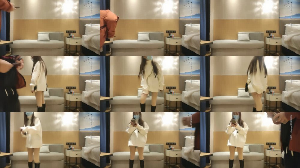 【AI增強】20210126_[原版]一屌探花_太子代班牛仔短褲長髮美女，口硬床邊架腿側入快速抽插