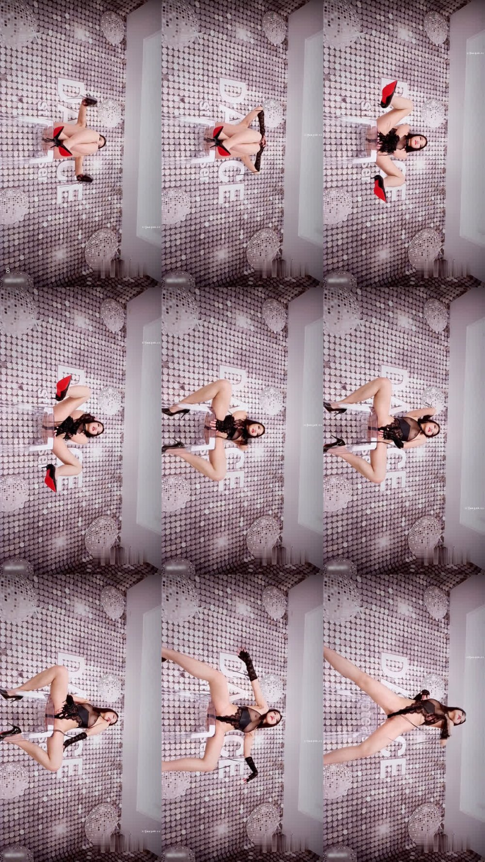 ⚫️01月新品，重磅舞團映秀，新模特透視露點騷舞黑絲騷毛頂逼陰唇顫動，橫版